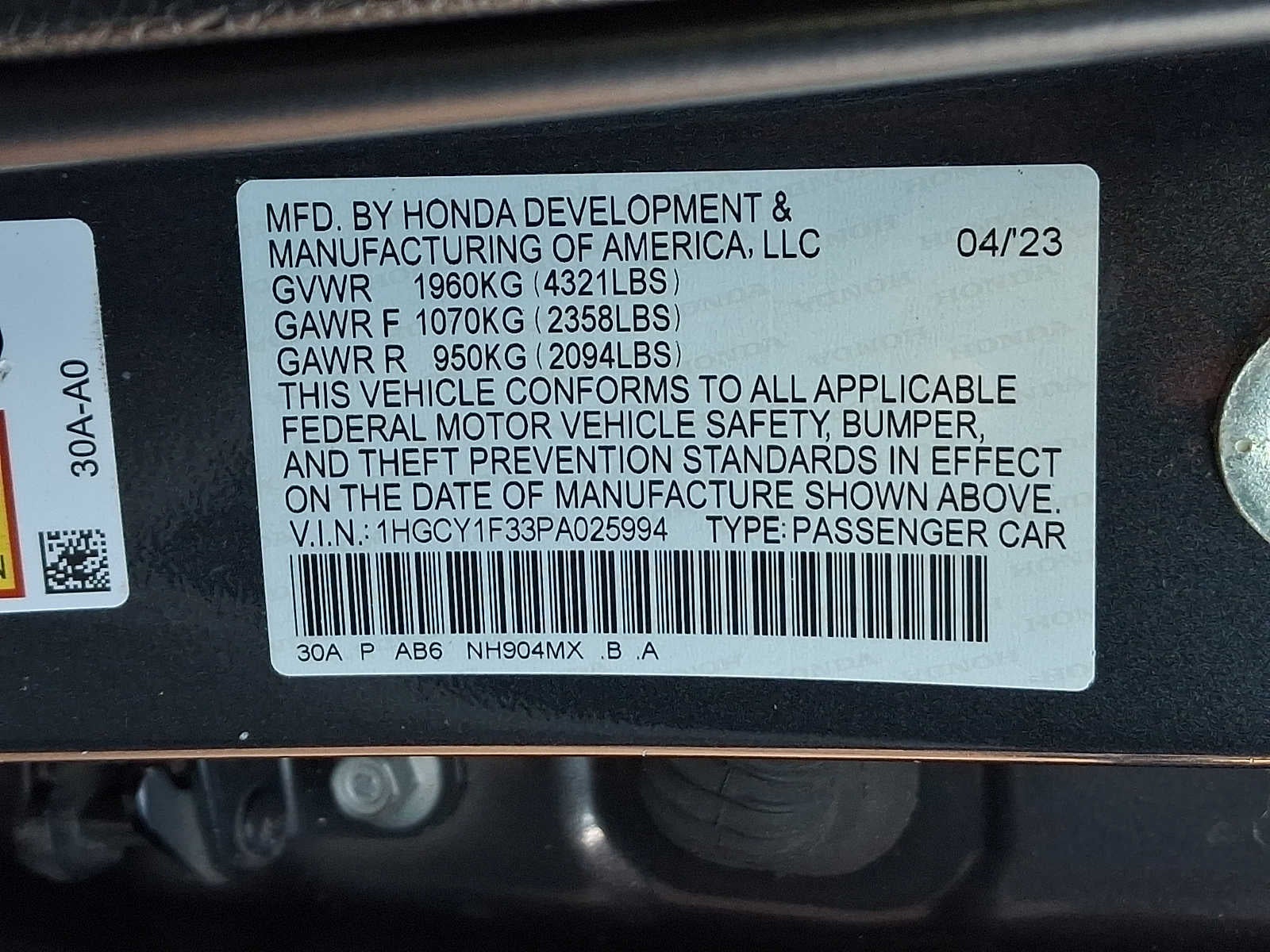 2023 Honda Accord EX CVT