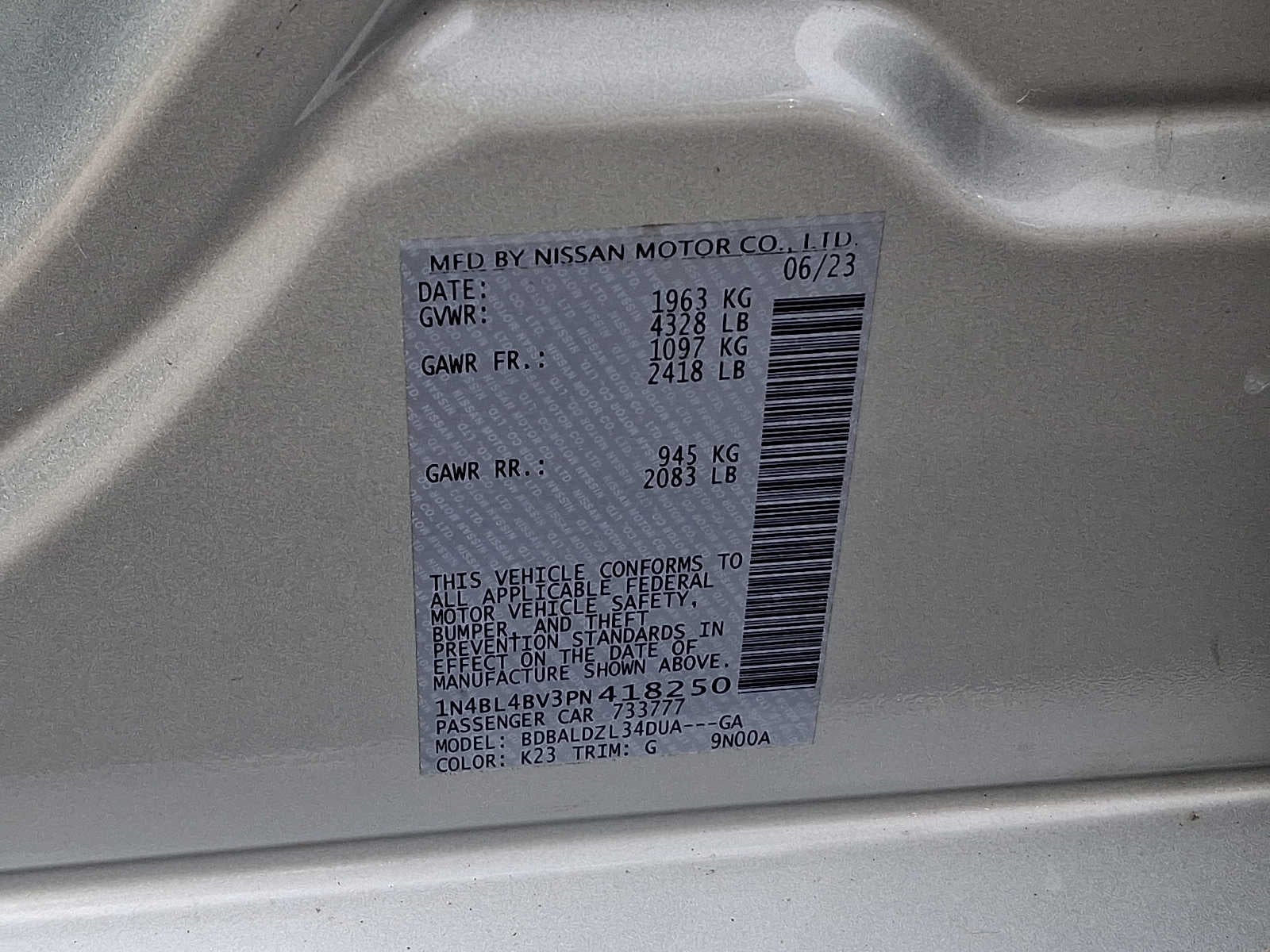 2023 Nissan Altima 2.5 S Sedan