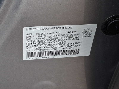 2019 Acura MDX SH-AWD w/Technology Pkg