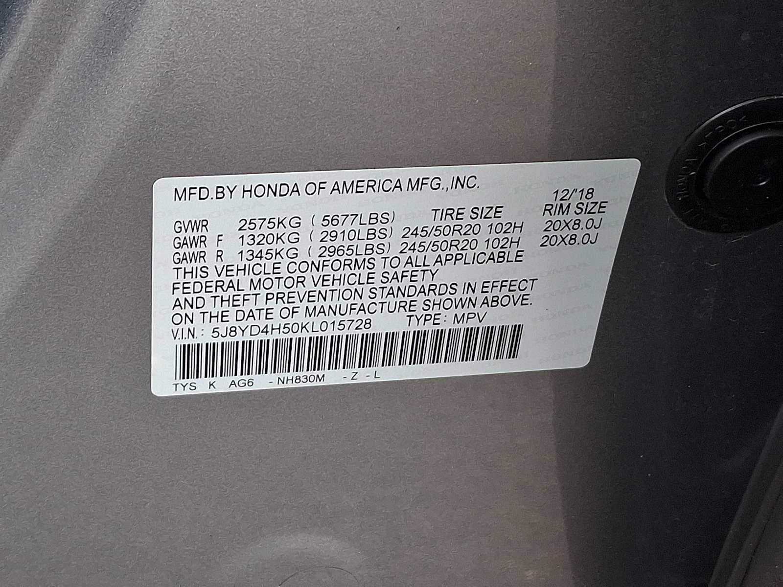 2019 Acura MDX SH-AWD w/Technology Pkg